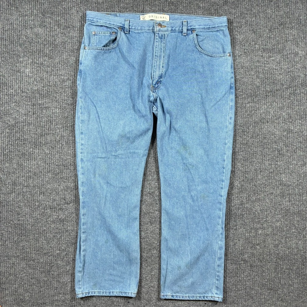 Arizona Jean Co. Original Mens Straight Leg Jeans Size 42x30 Light Wash Vintage